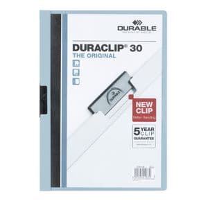 Picture 1 of Klemmap Durable Duraclip A4 3mm 30 vellen lichtblauw