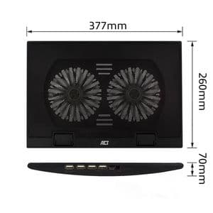 Picture 7 of Laptopstandaard ACT 2 standen met ventilator 4-p hub