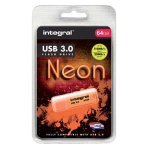 Picture 1 of USB stick 3.0 Integral Neon USB-A 64GB oranje