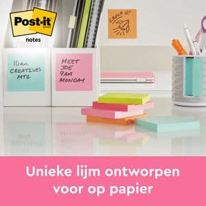 Picture 4 of Memoblok Post-it 654 76x76mm neon groen 100 vel