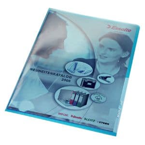 Picture 1 of Insteekmap L-model Leitz Premium lasnaad copy safe 0.15mm PVC A4 blauw 100 stuks