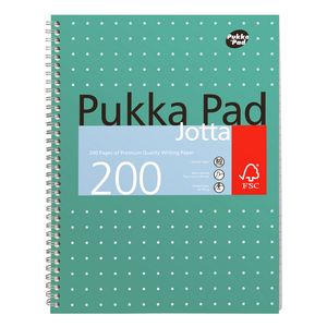 Picture 1 of Collegeblok Pukka Pad Jotta A4 lijn 4-gaats 200 pagina's 80gr groen