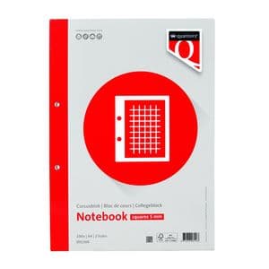 Picture 1 of Cursusblok Quantore A4 ruit 5mm met kantlijn 200 pagina's 80gr
