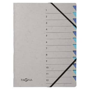 Picture 2 of Sorteermap Pagna Easy A4 12 tabs lichtblauw/donkerblauw