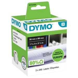 Picture 1 of Etiket Dymo LabelWriter adressering 36x89mm 2 rollen á 260 stuks wit