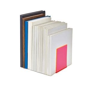 Picture 6 of Boekensteun MAUL 10x10x13cm acryl set 2 neon rood transparant
