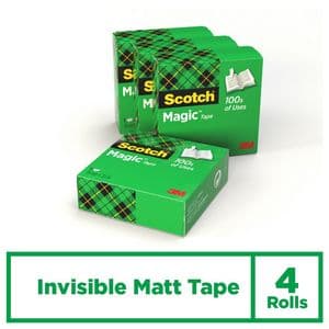 Picture 2 of Plakband Scotch Magic 810 19mmx33m onzichtbaar transparant 4 rollen