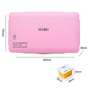 Picture 3 of Gouache HIMI 18 kleuren 30gr opbergbox roze
