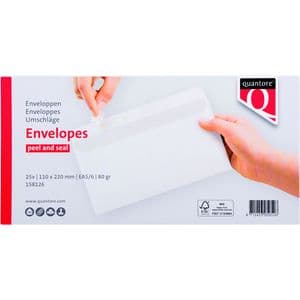 Picture 1 of Envelop Quantore bank EA5/6 110x220mm zelfklevend wit 25 stuks