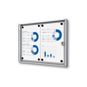 Picture 1 of Vitrinebord Quantore voor binnen 2x A4 zilver