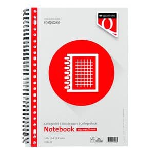 Picture 1 of Collegeblok Quantore A4 ruit 5mm 23-gaats 200 pagina's 70gr
