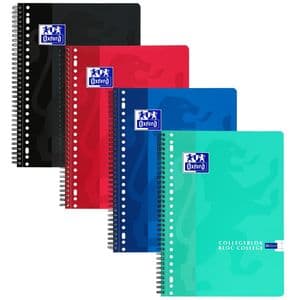 Picture 1 of Collegeblok Oxford School A4 ruit 10x10mm 23-gaats 160 pagina's 80gr assorti
