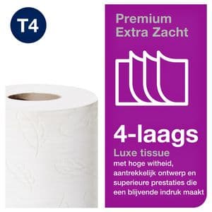 Picture 2 of Toiletpapier Tork T4 Premium 4-laags 150 vel wit 110406