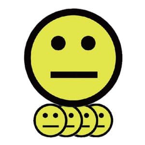 Picture 1 of Magneet smiley 25mm emotie neutraal geel 5 stuks