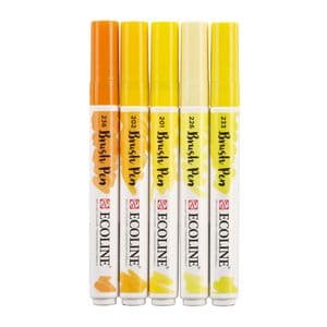 Picture 1 of Brushpen Talens Ecoline set à 5 stuks geel