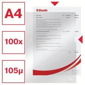 Picture 3 of Insteekmap L-model Esselte standaard copy safe 0.11mm PP A4 glashelder 100 stuks