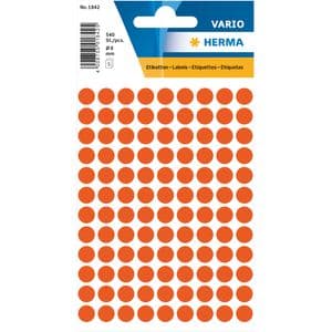 Picture 1 of Etiket HERMA 1842 rond 8mm rood 540 stuks