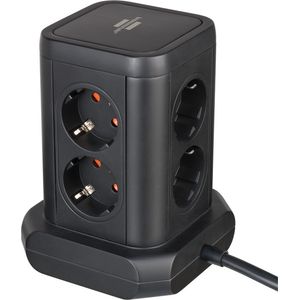 Picture 2 of Stekkerdoos Brennenstuhl toren 8 voudig met 2x USB A 1x USB C PD zwart