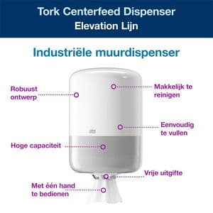 Picture 5 of Poetspapierdispenser Tork M2 Elevation wit 559000