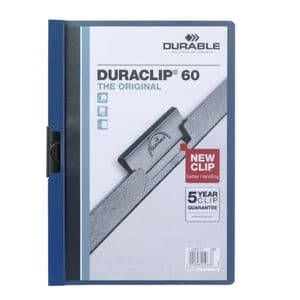 Picture 1 of Klemmap Durable Duraclip A4 6mm 60 vellen donkerblauw