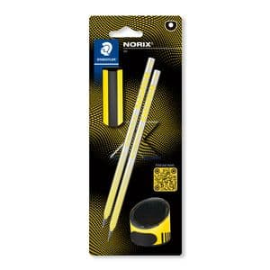 Picture 1 of Potlood Staedtler Norix HB blister à 2 stuks zwart-geel