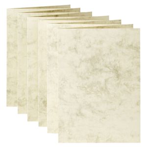 Picture 2 of Correspondentiekaart Papicolor dubbel 105x148mm marmer ivoor pak à 6 stuks