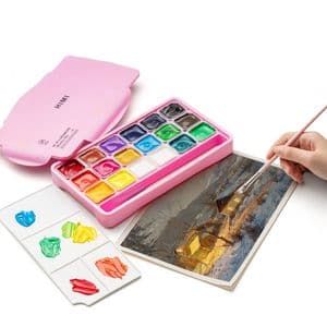 Picture 6 of Gouache HIMI 18 kleuren 30gr opbergbox roze