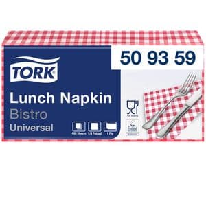 Picture 1 of Lunchservet Tork Universal 1/4 vouw 1-laags 328x325mm 400 vel bistro 509359