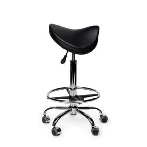 Picture 2 of Zadelkruk Office Premium standaard met voetring harde wielen zw