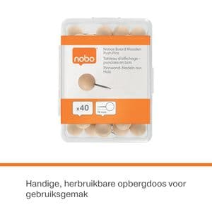 Picture 4 of Punaises Nobo hout voor memobord 40 stuks