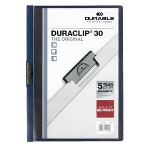 Picture 1 of Klemmap Durable Duraclip A4 3mm 30 vellen nachtblauw