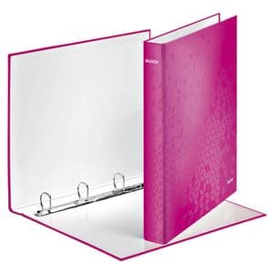 Picture 1 of Ringband Leitz WOW A4 maxi 4-rings D-mechaniek 25mm roze