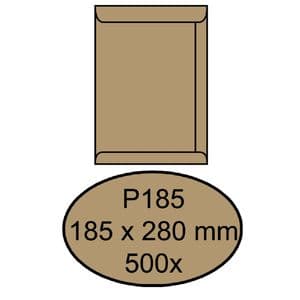 Picture 1 of Envelop Quantore akte P185 185x280mm bruinkraft 500 stuks