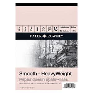 Picture 1 of Tekenpapier Daler-Rowney Smooth Heavyweight 220gr A5 natuurlijk wit