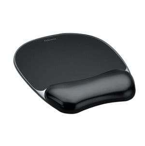Picture 1 of Muismat met polssteun Fellowes Crystals gel transparant zwart
