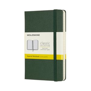 Picture 1 of Notitieboek Moleskine pocket 90x140mm ruit 5x5mm hard cover myrtle green