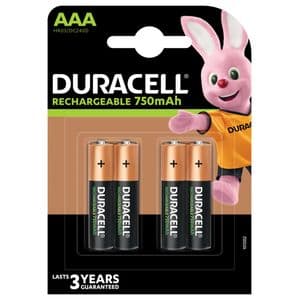 Picture 1 of Batterij oplaadbaar Duracell 4x AAA 750mAh Plus