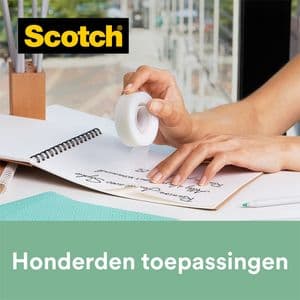 Picture 3 of Plakband Scotch Magic 810 19mmx33m transparant 14 rollen + plakbandhouder zwart