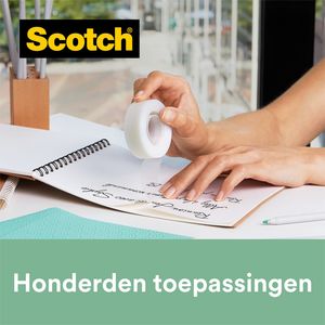 Picture 3 of Plakband Scotch Magic 810 19mmx33m transparant 14 rollen + plakbandhouder zwart