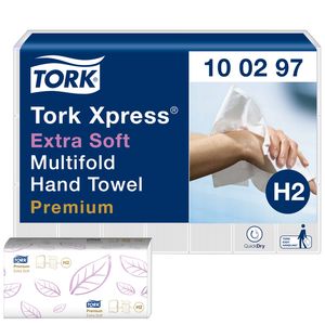 Picture 1 of Handdoek Tork H2 Xpress Premium multifold 2-laags 212x340mm 21x100 vel wit 100297
