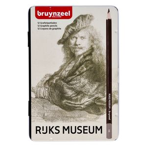 Picture 1 of Grafietpotlood Bruynzeel Rijksmuseum Rembrandt van Rijn blik à 12 hardheden grijs
