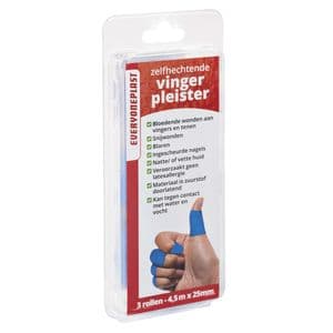 Picture 1 of Vingerpleister Allglue zelfklevend op een rol 25mmx4.5m blauw 3 rollen
