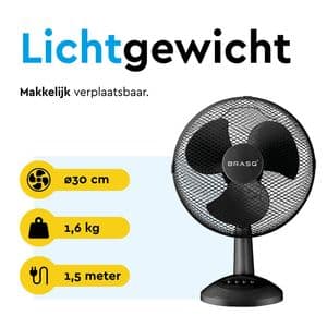 Picture 7 of Tafelventilator BRASQ F400 Ø 30cm zwart