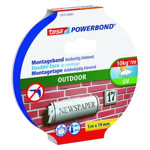 Picture 1 of Montagetape tesa® Powerbond Outdoor dubbelzijdig 5mx19mm transparant