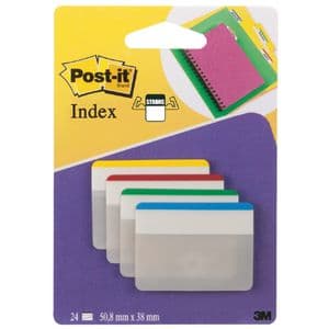 Picture 1 of Indextabs Post-it 686F1 38x50.8mm strong recht assorti 24 tabs