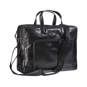 Picture 1 of Businesstas Maverick All Black met laptopvak 15,6" leer zwart