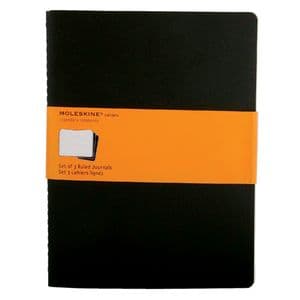 Picture 1 of Schrift Moleskine 190x250mm lijn 240 pagina's 70gr zwart set à 3 stuks