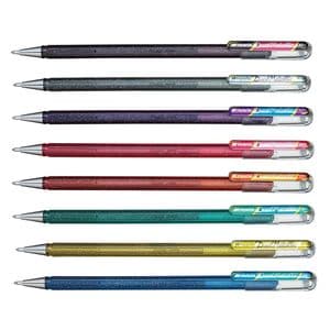 Picture 2 of Gelschrijver Pentel K110 Dual medium metallic assorti 8 kleuren
