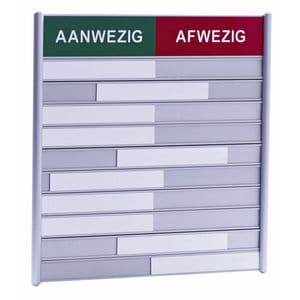 Picture 1 of Aan- afwezigheidsbord voor 10 namen