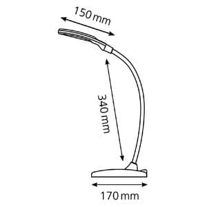 Picture 2 of Bureaulamp Hansa ledlamp Twist zwart